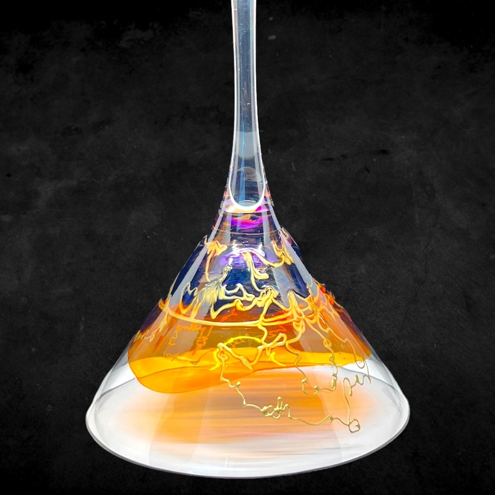 Gorgeous Vintage Euroglass Mouthblowed Hand Crafted Romania Martini Stemware - Picture 9 of 13